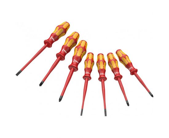 Набор VDE отверток WERA 160 iSS/7 Kraftform Plus Серия 100 с зауженным стержнем, 7 пр. WE-135961 