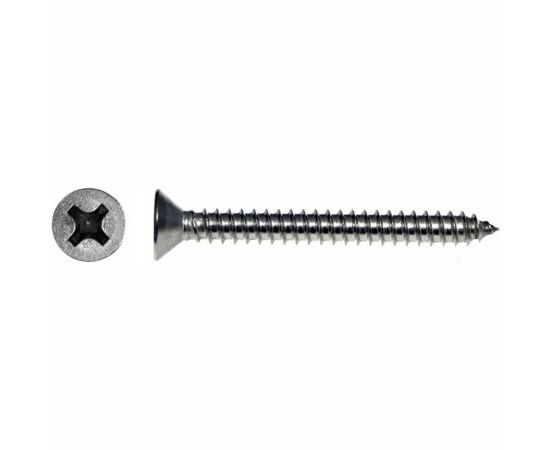 Саморез КРЕП-КОМП потай нержавейка PH DIN 7982 А2, универсал 4,8х60 200 шт. спн4860 