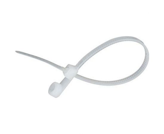 Кабельная стяжка хомут с отвер. под винт HLT 200x4,8 мм, бел., нейлон, уп. 100 шт. 4670042796450 