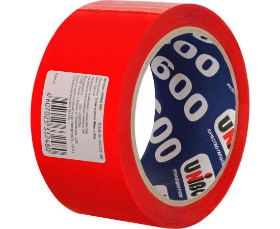 Упаковочная клейкая лента UNIBOB красная 48 мм х 66 м 600 214933 