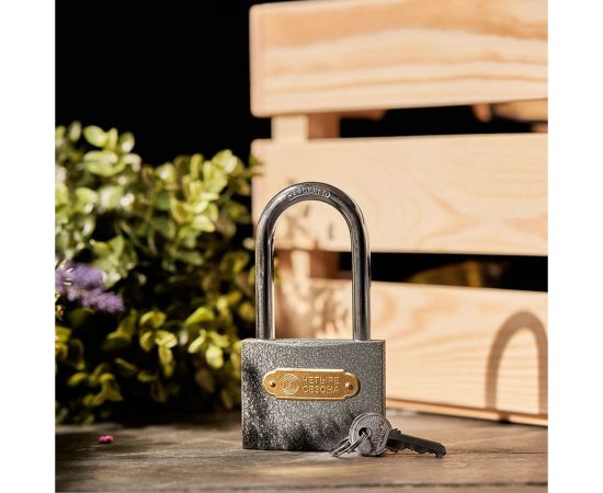 Навесной замок ЧЕТЫРЕ СЕЗОНА Чугун 75 мм, длинная дужка 79-0027 – изображение 11