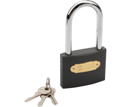 Навесной замок ЧЕТЫРЕ СЕЗОНА Чугун 75 мм, длинная дужка 79-0027 – изображение 2