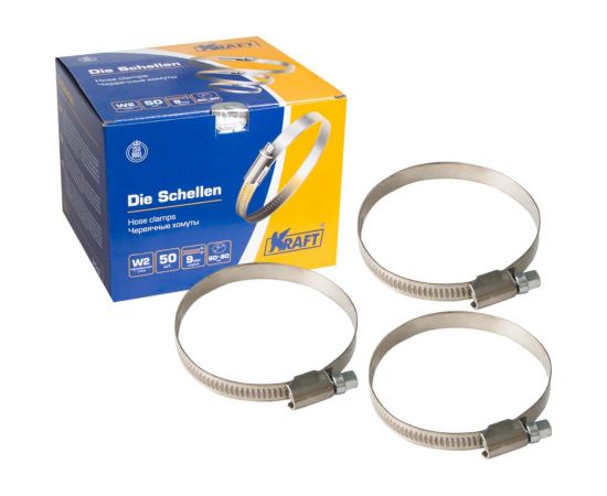 Хомут KRAFT 60-80 мм, нержавеющая сталь, уп. 50 шт. KT 880410 – изображение 2