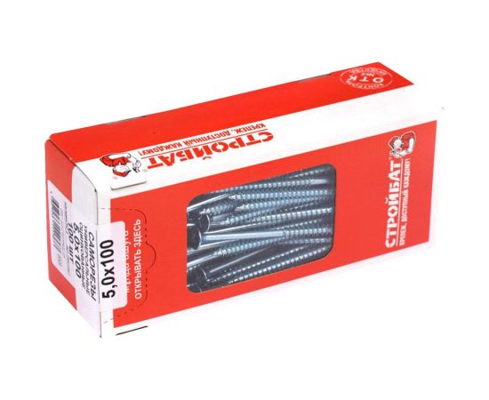 Универсальные оцинкованные саморезы Стройбат 5х100 мм 100 шт.2641052/075641 – изображение 2