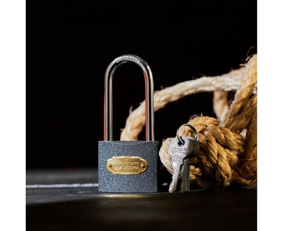 Навесной замок ЧЕТЫРЕ СЕЗОНА Чугун 50 мм, длинная дужка 79-0025 – изображение 3