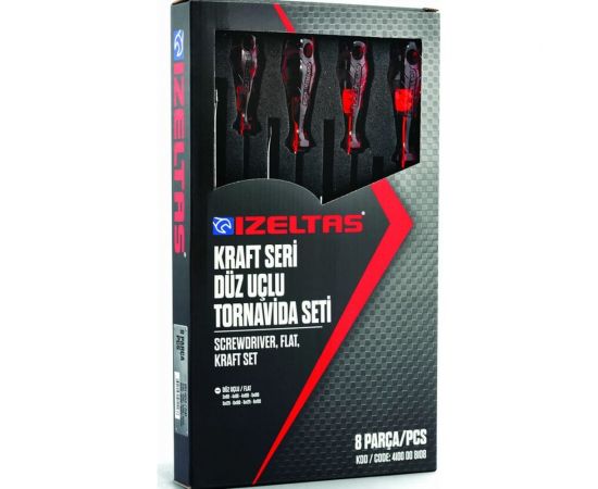 Набор отверток IZELTAS KRAFT с прямым шлицем, 8 предметов 4100008108 – изображение 3