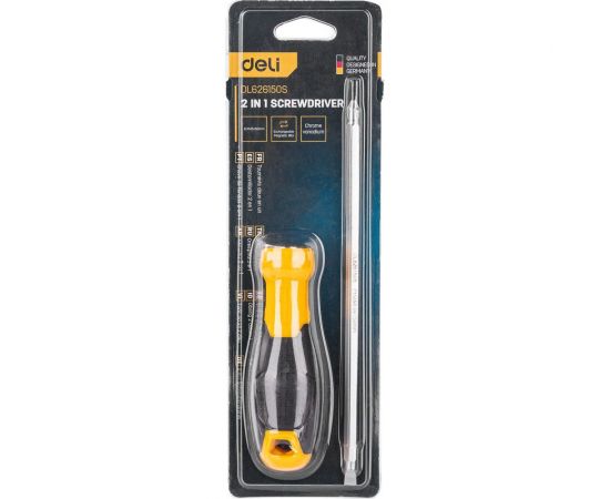 Двухсторонняя отвертка DELI DL626150S PH2+SL6x150 мм 98379 – изображение 4
