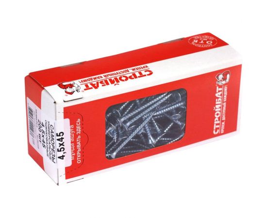 Универсальные оцинкованные саморезы Стройбат 4х45 мм 200 шт.2641039/075511 – изображение 5