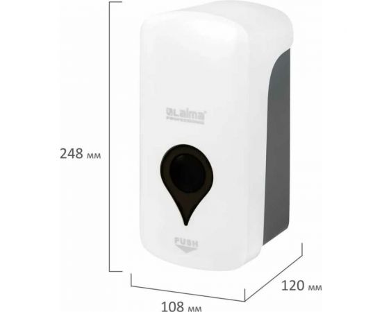 Дозатор для жидкого мыла LAIMA ULTRA PROFESSIONAL наливной, 1 л, белый, ABS-пластик 606831 – изображение 7