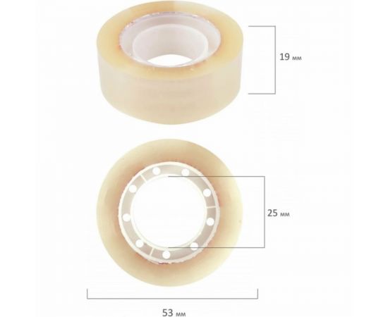 Клейкие ленты BRAUBERG 19 мм х 33 м, канцелярские, комплект 12 шт., прозрачные 223125 – изображение 7
