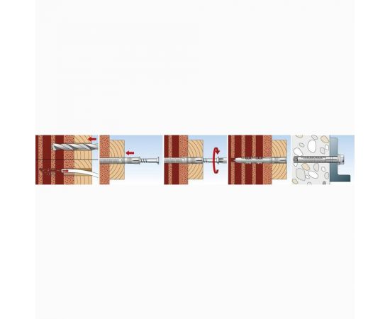 Универсальный фасадный дюбель с шурупом Fischer FUR 10 x 80 T пакет 127116 – изображение 7