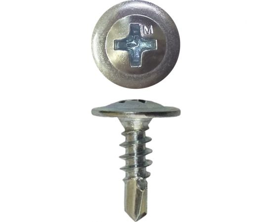 Саморез с прессшайбой Daxmer пшс 4,2x13 цинк, 15 кг, усиленный, сверло 419141 