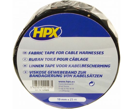 Изоляционная тканевая лента HPX LI1925 19 мм х 25 м, черная 5425014221275 