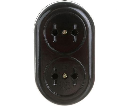 Розеточная колодка TDM 2 гнезда 2П 16А макс. 250B Ретро карболит SQ1806-0103 