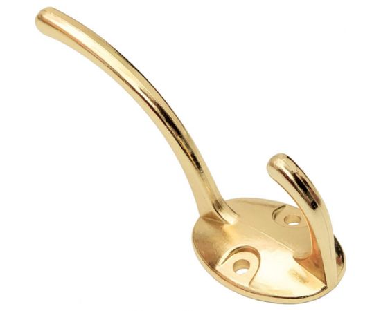 2-х рожковый крючок СКОБЯНОЙ 2165, золото 002427 