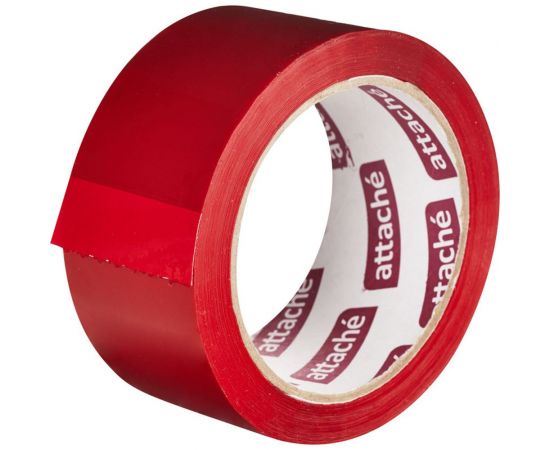 Упаковочная клейкая лента Attache 48 мм х 66 м, 45 мкм, красная 146158 