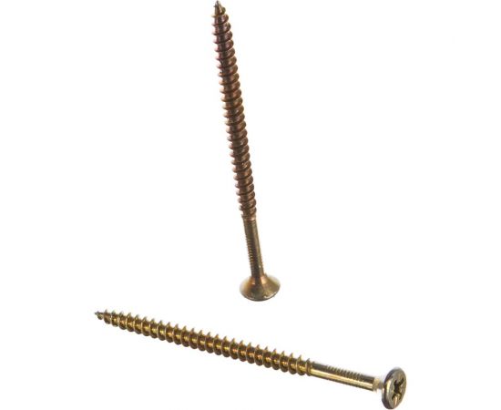 Универсальный саморез по дереву КрепСтройГрупп 5х80 желтый цинк, 100 шт. 145451 