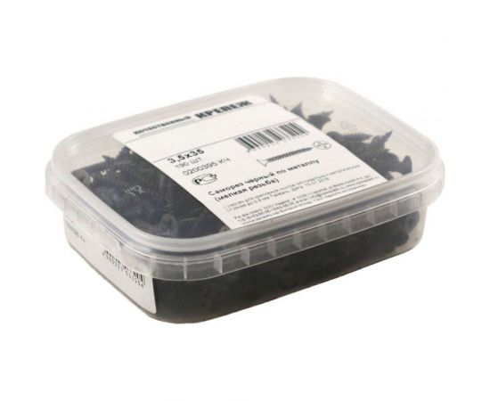 Саморез Качественный Крепеж 3,5х35 потай, частая резьба, оксид 190 шт 0200395 КЧ 