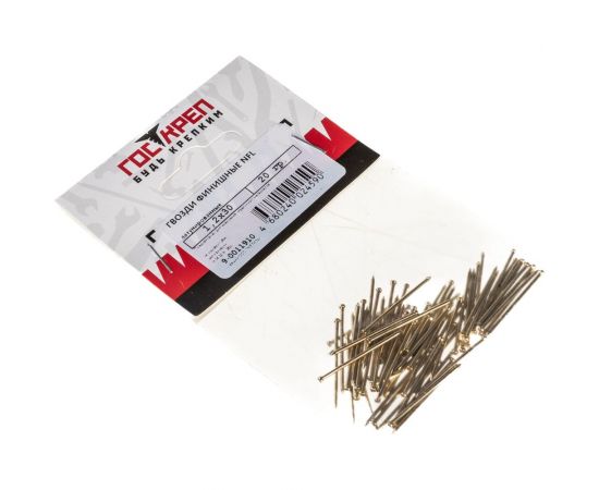 Финишные гвозди ГОСКРЕП NFL 1,2х30 латунированные 0,02 кг 9-0011910 – изображение 2