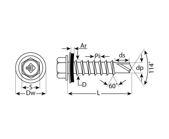 Саморезы для крепления кровельных материалов 1000 шт. (5,5х50 мм; ТФ0) ЗУБР 4-300310-55-050 – изображение 2