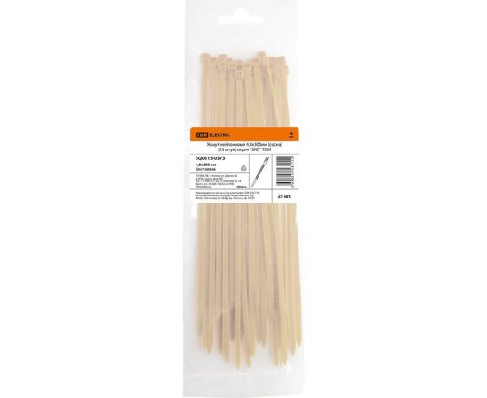 Нейлоновый хомут TDM серия ЭКО 4.8х300 мм, сосна, 25 штук SQ0515-0373 – изображение 2