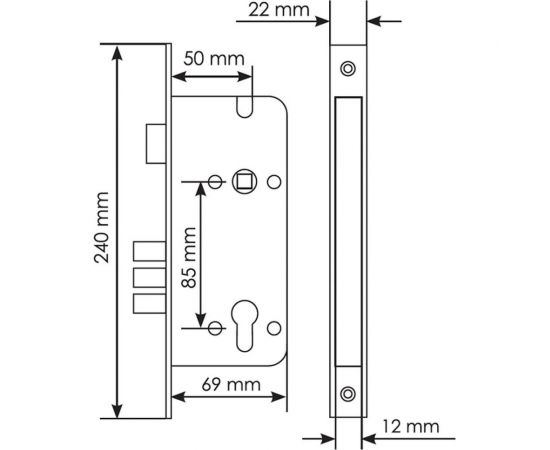 Замок под цилиндр с тремя ригелями MORELLI L03 SN 9008930 – изображение 2