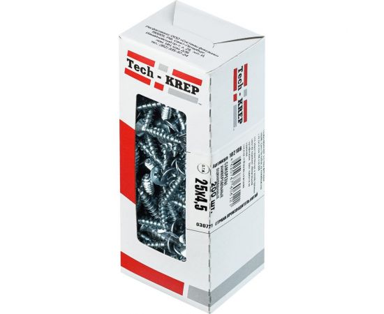 Универсальный саморез Tech-Krep 25х4,5 мм 200 шт оцинкованный, коробка с окном 102188 – изображение 3