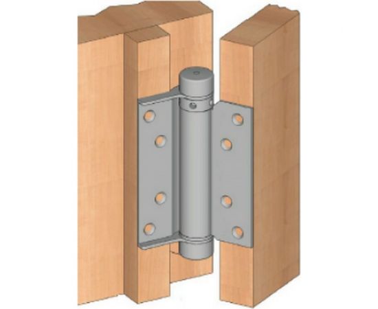 Барная пружинная петля одинарного действия ALDEGHI LUIGI SPA 100х37х33 мм, цвет: оцинкованная сталь, к-т: 2 шт + ключ с декоративными шурупами 103AZ100 – изображение 4