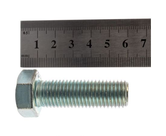 Болт Стройметиз М16х50 DIN 933, класс прочности 8. 8, цинк уп. 15 шт коробка 3025085 – изображение 4