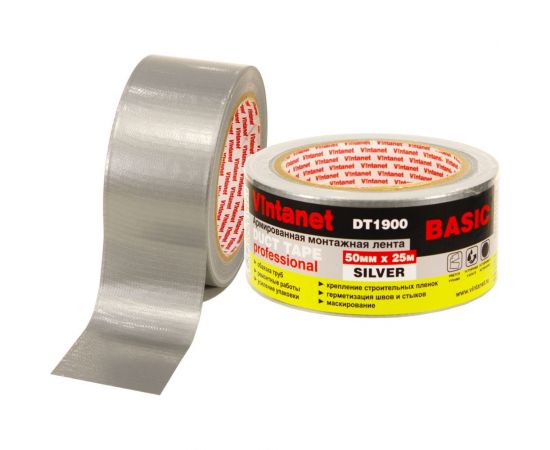 Монтажная армированная лента VINTANET DT1900 базовая, серебряная, 50 мм, 25 м DT19005025S – изображение 5