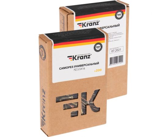 Универсальный саморез KRANZ 3,5x16, желтый цинк, 200 шт. KR-01-3311-001 – изображение 6