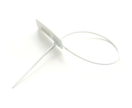 Номерная пластиковая пломба Пломба.Ру D 2 мм. L 147 мм. Цвет белый 100 шт. в упаковке КПП-3-0402 