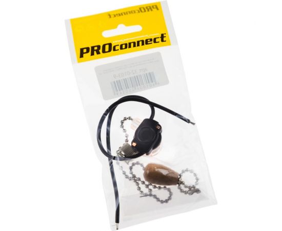 Выключатель для бра PROCONNECT с цепочкой и деревянным наконечником, с проводом Silver 32-0103-9 