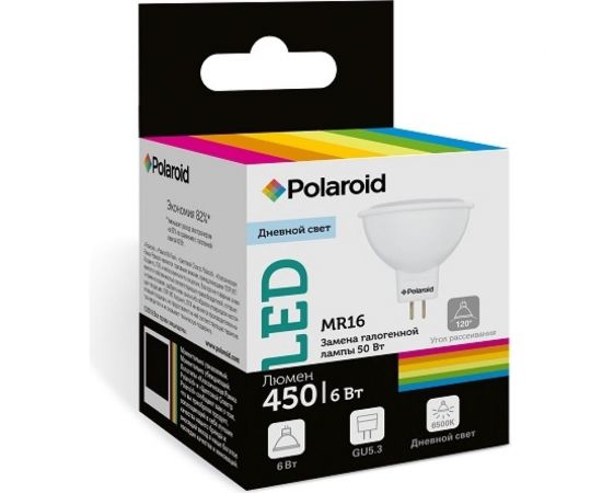Светодиодная лампа Polaroid 220V MR16 6W 6500K GU5.3 450lm PL-MR1666 