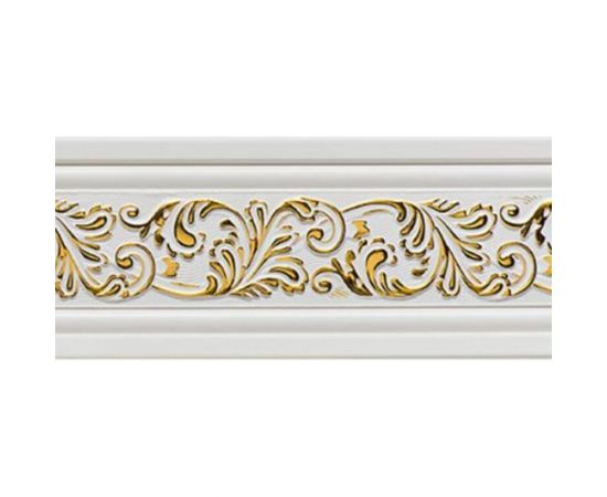Молдинг стеновой ударопрочный влагостойкий белый с золотом Decor-Dizayn 60x8Х2400 мм 260-115G 