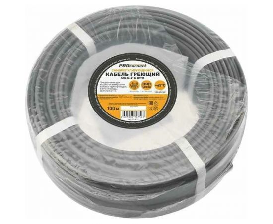 Греющий саморегулирующийся кабель PROCONNECT SRL16-2, неэкранированный, 16 Вт/1 м, 100 м 51-0211 