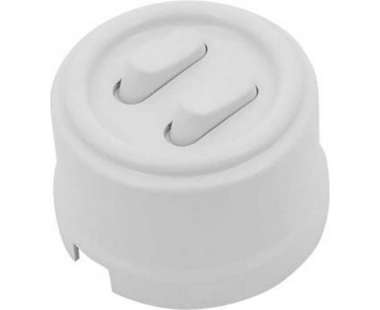 Выключатель Bironi 2-кл., пластик, цвет Белый (клавишный) B1-222-21 