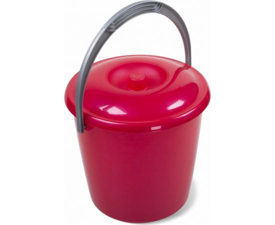 Ведро Martika Соло 5 л, с крышкой, перламутровое красное С631ККРА 