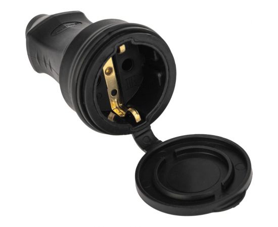 Переносная розетка PROCONNECT влагозащищенная с крышкой 2P+PE 230V, 16 А, IP44 каучук 111-004-4 