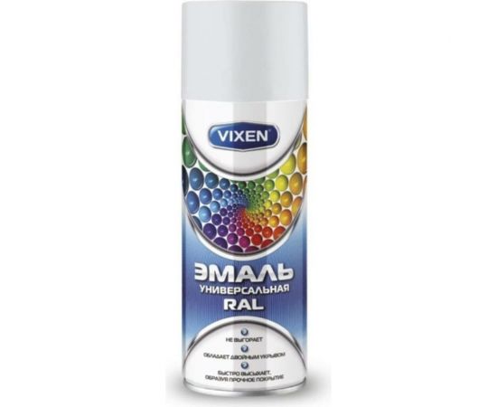 Универсальная эмаль Vixen белый, глянцевая, RAL 9003, аэрозоль, 520 мл VX-19003 