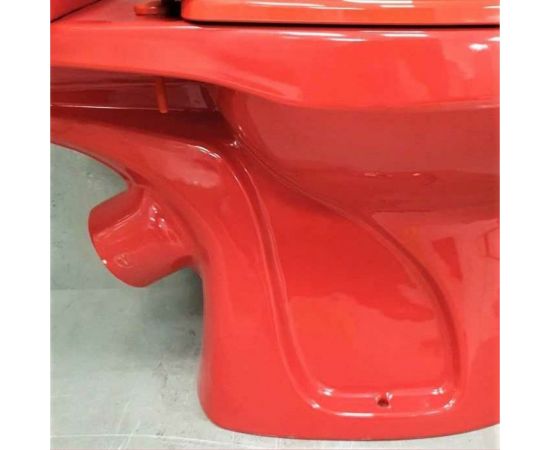 Унитаз-компакт Оскольская керамика ЭЛИССА косой выпуск, 1 режим, сиденье ПП, красный 422973 – изображение 11