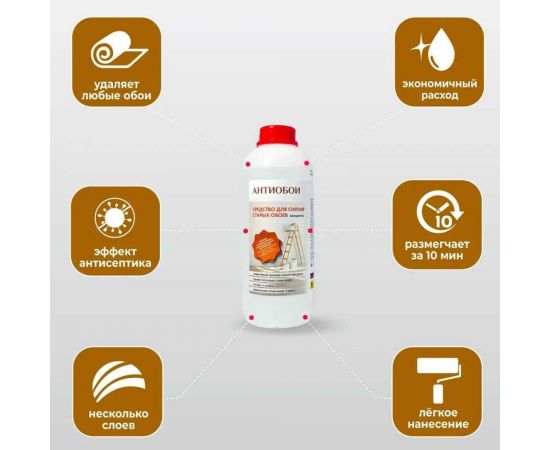 Средство для снятия и удаления обоев PLEX антиобои, 1 л УТ000003054 – изображение 2