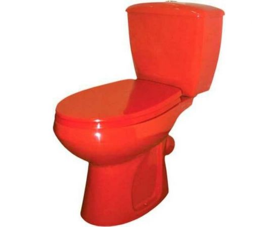 Унитаз-компакт Оскольская керамика ЭЛИССА косой выпуск, 1 режим, сиденье ПП, красный 422973 – изображение 2