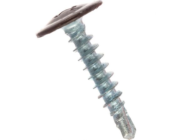 Саморез по металлу с пресс-шайбой Саморезик 4,2х19 RAL8017 полусфера сверло 200 шт DGVs-4,2/19-200-RAL8017 – изображение 2