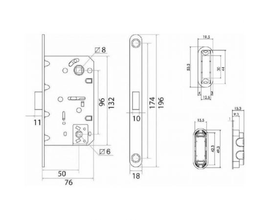 Магнитная защелка под поворотную кнопку PALIDORE пластиковая (С/У) L3090 РВ золото бл. 98760335 – изображение 2