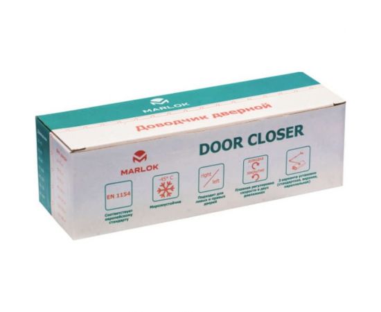 Дверной доводчик Marlok DC-60 фиксация 90 град., коричневый 019829 – изображение 2