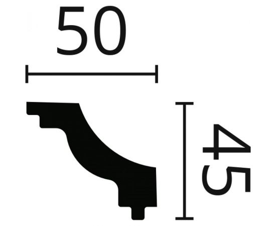 Карниз потолочный NOMASTYL (2000х50х45 мм) NMC J – изображение 2