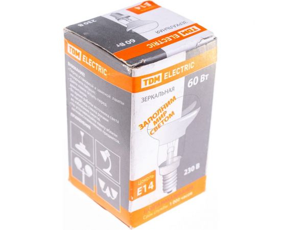 Зеркальная лампа накаливания TDM R50-60 Вт-230 В-Е14 SQ0332-0028 – изображение 2