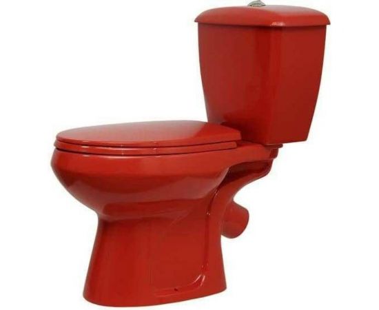 Унитаз-компакт Оскольская керамика ЭЛИССА косой выпуск, 1 режим, сиденье ПП, красный 422973 – изображение 3