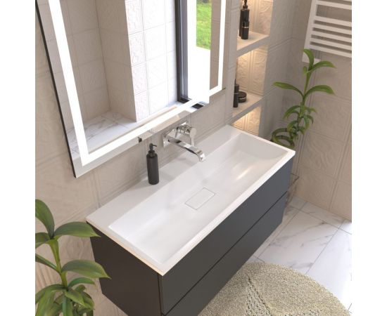 Раковина для ванной uperwood Barsa_80 см полувстраиваемая, прямоугольная 293020530 – изображение 3